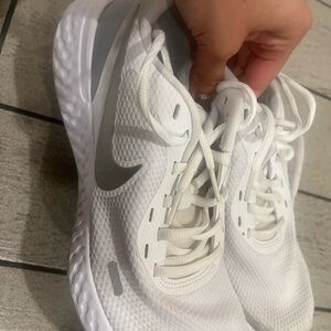 White and Gray Athletic Nike Sneakers